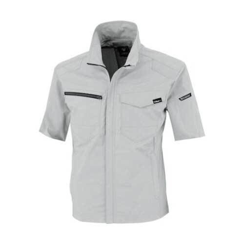 TCストレッチ半袖ブルゾン シルバーグレ