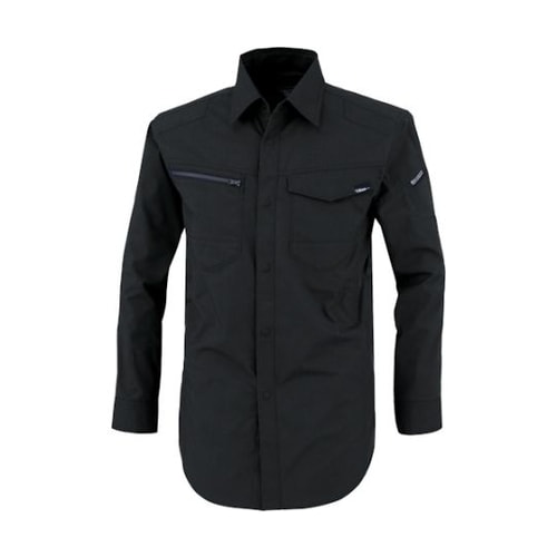 TCストレッチ長袖シャツ クロ SS 1