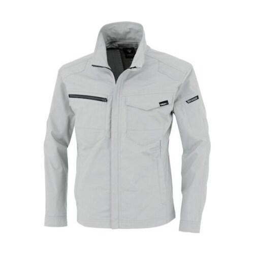 TCストレッチ長袖ブルゾン シルバーグレ