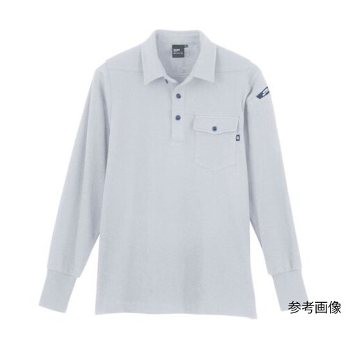 長袖ポロシャツ グレー 5L 6055−