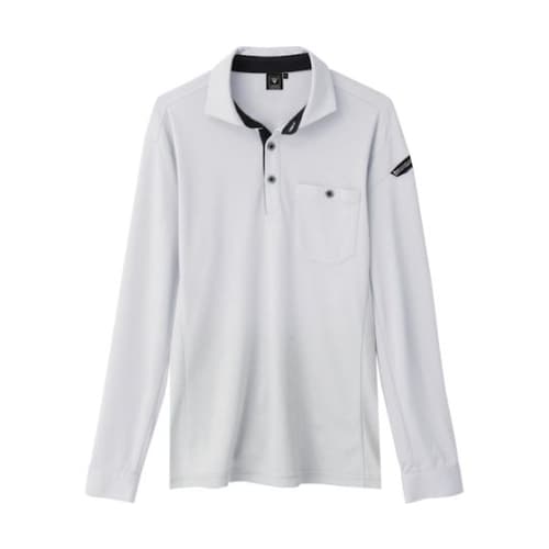 エコ制電長袖ポロシャツ シルバーグレー