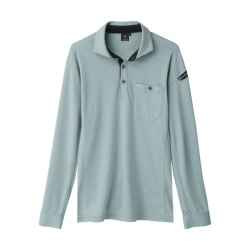 エコ制電長袖ポロシャツ ミストグリーン