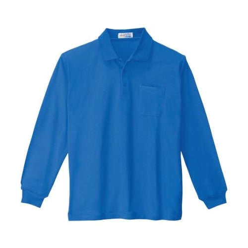 長袖ポロシャツ ブルー LL 6130−