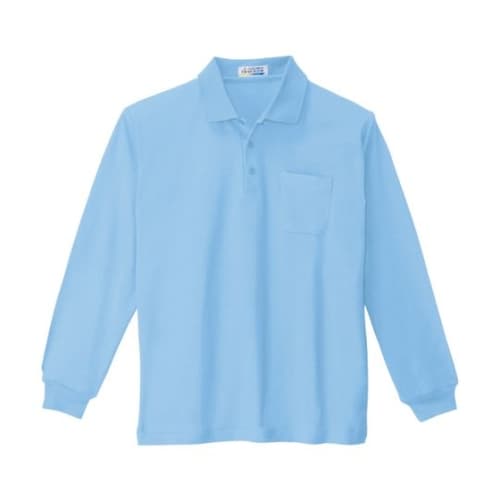 長袖ポロシャツ サックス 4L 6130