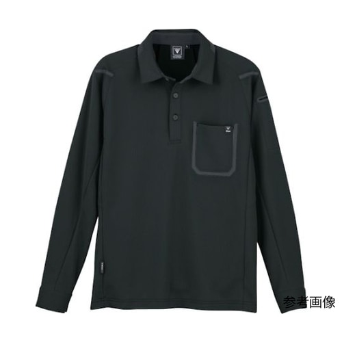 長袖ポロシャツ クロ 5L 6195−9
