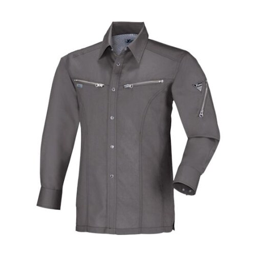 長袖シャツ グレー LL 8873−20