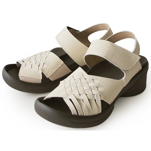 編み込みベルトサンダル アイボリー S(