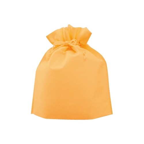 不織布巾着 (大)パステルオレンジ 1ケ