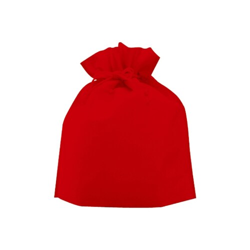 不織布巾着 (大)レッド 1ケース(10