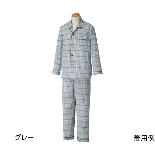 紳士大きめボタンパジャマ グレー L 8