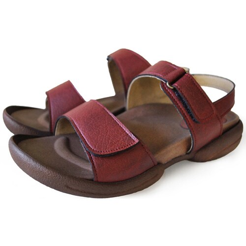 バックベルト付グミサンダル レッドブラウ