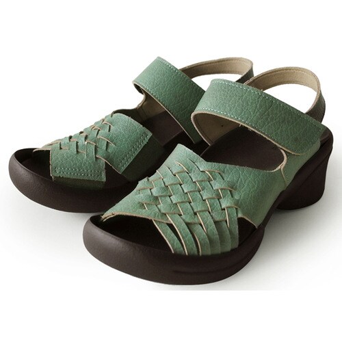 編み込みベルトサンダル ライトブルー L