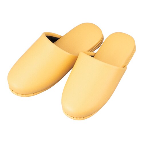 シボナシレザー風スリッパ イエロー 5足