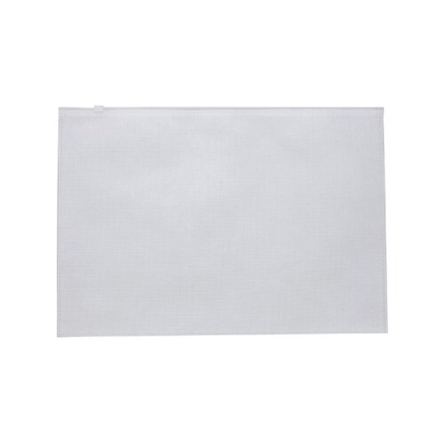 不織布A4チャック付ポーチ ホワイト 1