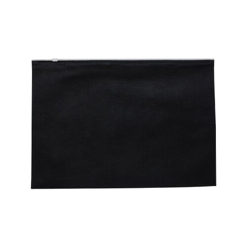 不織布A4チャック付ポーチ ブラック 1