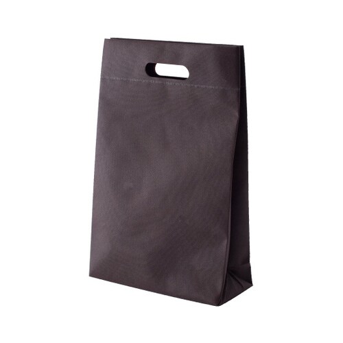 不織布小判抜きマチ付バッグ チョコレート