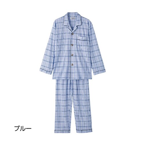 紳士大きめボタンパジャマ ブルー S 8