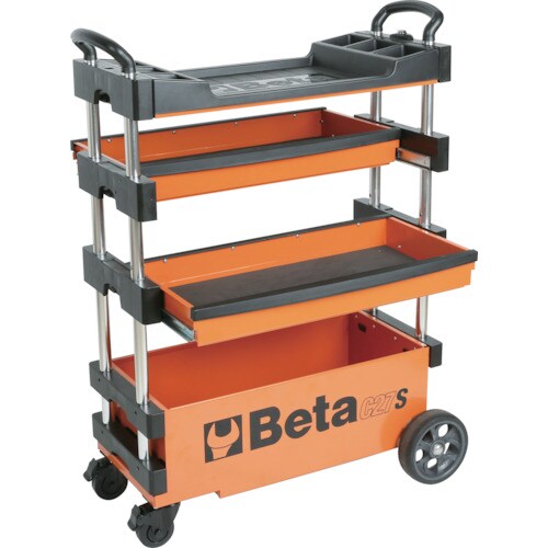 ベータ 折りたたみ式ツールトロリー C27S オレ