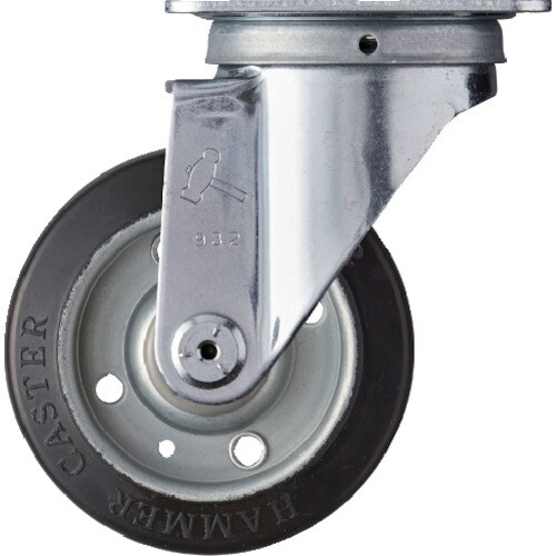 ハンマー 旋回式ゴム車輪 100mm