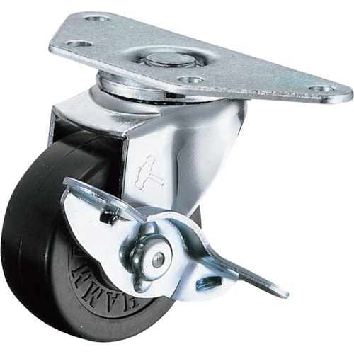 ハンマー プレート式コーナーキャスター 旋回式ゴム