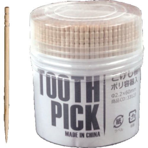 大黒 FMこけし楊枝 ポリ容器入 Φ2.2×60m