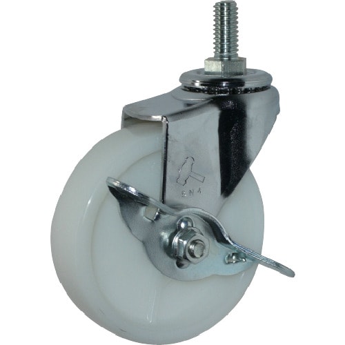 ハンマー ねじ込み旋回式ナイロン車輪 75mm W