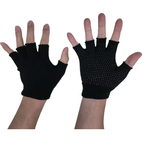 勝星 のびのびマジック手袋指切(ボツ付) 黒