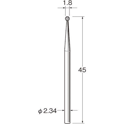 リューター 軸付電着ダイヤモンド砥石D1018