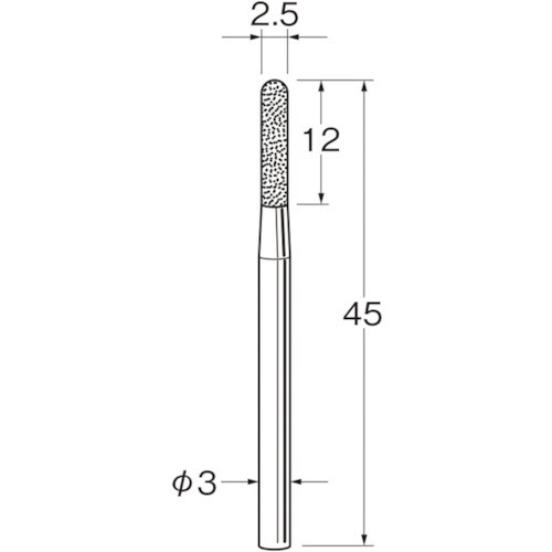 リューター 軸付電着ダイヤモンド砥石D3225