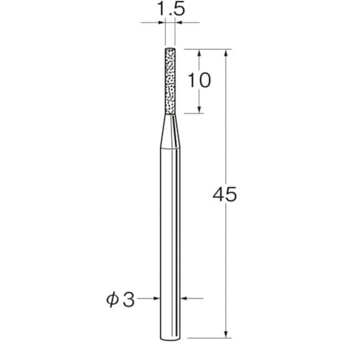 リューター 軸付電着ダイヤモンド砥石D3115