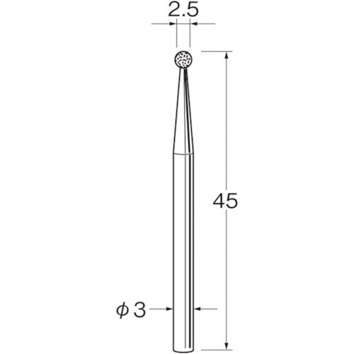 リューター 軸付電着ダイヤモンド砥石D3025