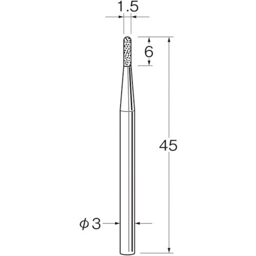 リューター 軸付電着ダイヤモンド砥石D3215