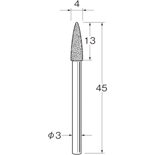 リューター 軸付電着ダイヤモンド砥石D3340
