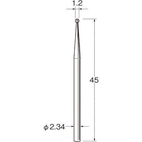 リューター 軸付電着ダイヤモンド砥石D1012