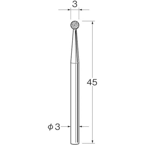 リューター 軸付電着ダイヤモンド砥石D3030