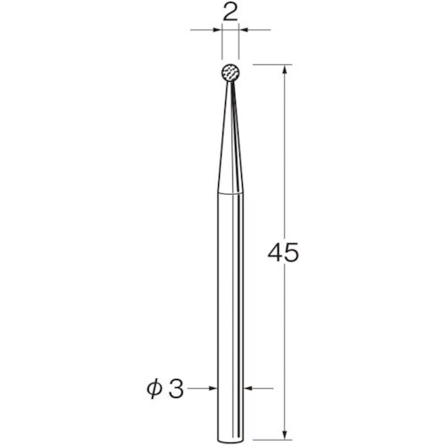 リューター 軸付電着ダイヤモンド砥石D3020