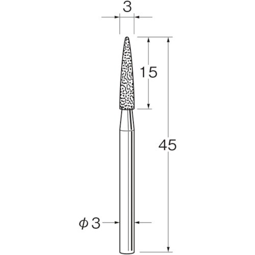 リューター 軸付電着ダイヤモンド砥石D3330