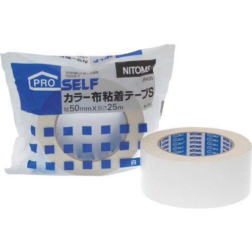 ニトムズ カラー布粘着テープS白
