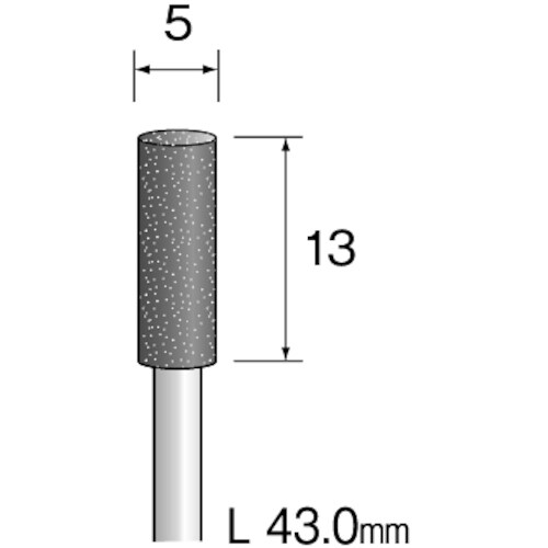 ミニモ グレー砥石 A/WA#60 φ5 (10本