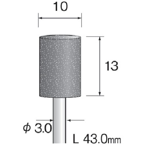 ミニモ グレー砥石 A/WA#60 φ10 (10