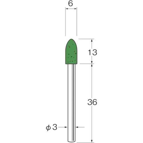 リューター 軸付フェルトバフ円筒型幅(mm)13