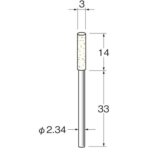 リューター 軸付フェルトバフ外径(mm):3軸長(