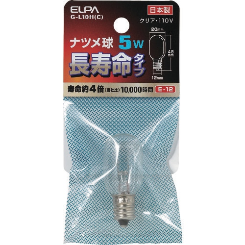 ELPA ナツメ球5WE12Cロング