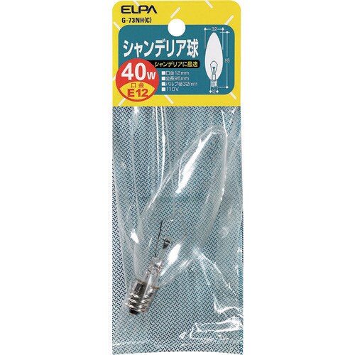 ELPA シャンデリア E12 40W