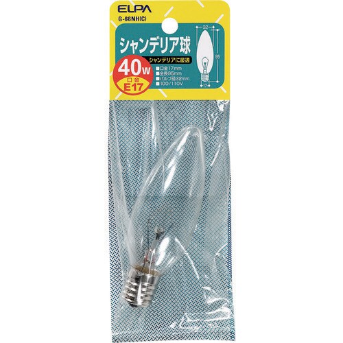 ELPA シャンデリア E17 40W