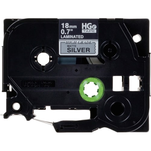 ブラザー HGEテープ 黒文字/銀(つや消し)/1