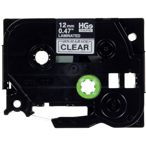 ブラザー HGEテープ 黒字/透明地/12mm