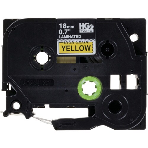 ブラザー HGEテープ 黒字/黄地/18mm