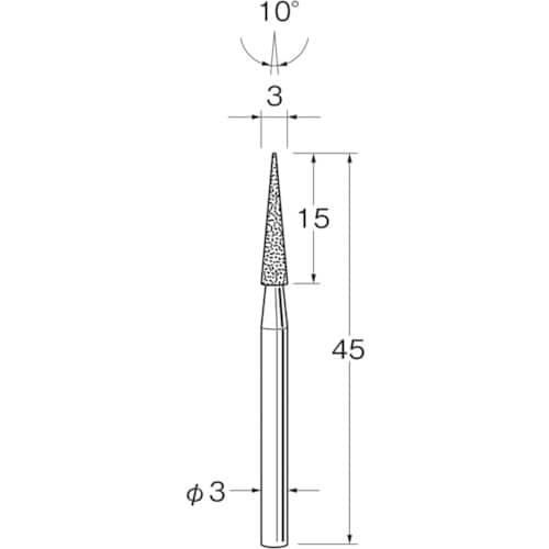 リューター 軸付電着ボラゾン砥石N1630