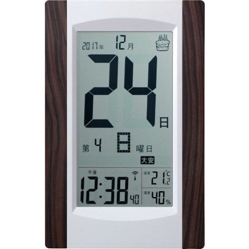 ADESSO デジタル日めくり電波時計